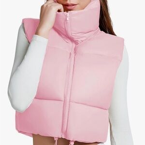 Pink puffer vest